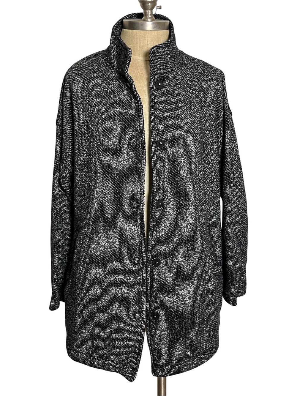 Eileen Fisher Organic Cotton Terry Stand Collar Jacket Minimalist Comfort XS - Picture 7 of 14